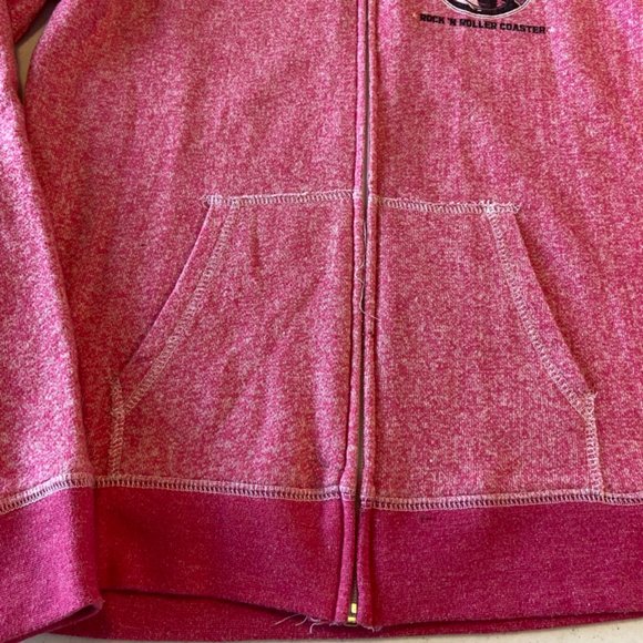 Disney Jacket Hoodie Womens L Pink Mickey Mouse Rock'N Roller Coaster Full Zip - Picture 3 of 10